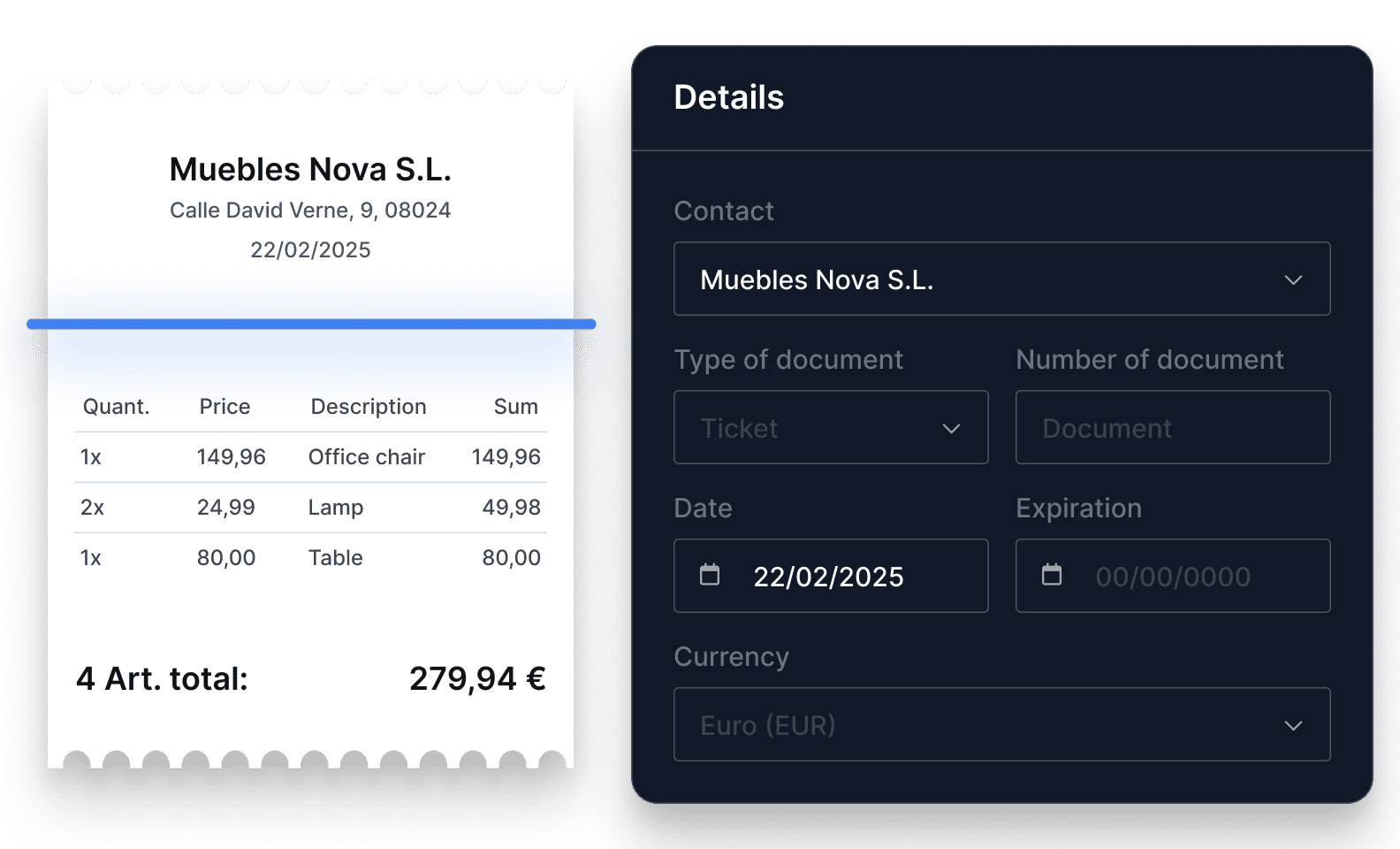 Expense scanner