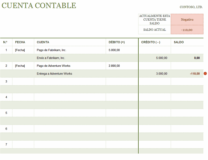 Plantilla de libro de contabilidad básico de Microsoft Office