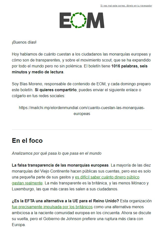 Newsletter de EOM
