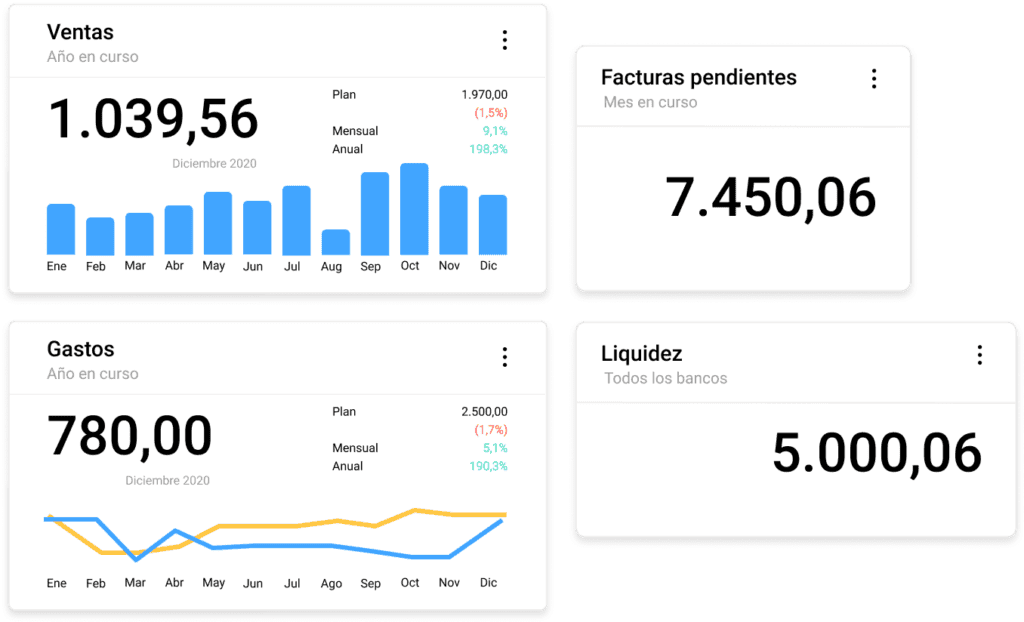 Interfaz del ERP Holded para gestión de despachos de abogados