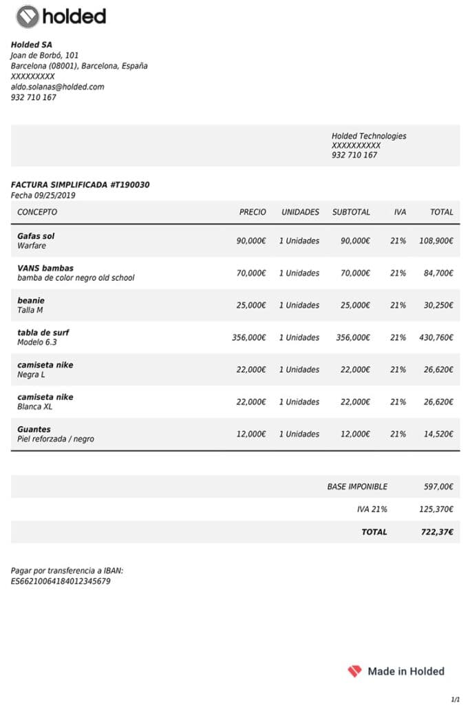 factura simplificada o ticket
