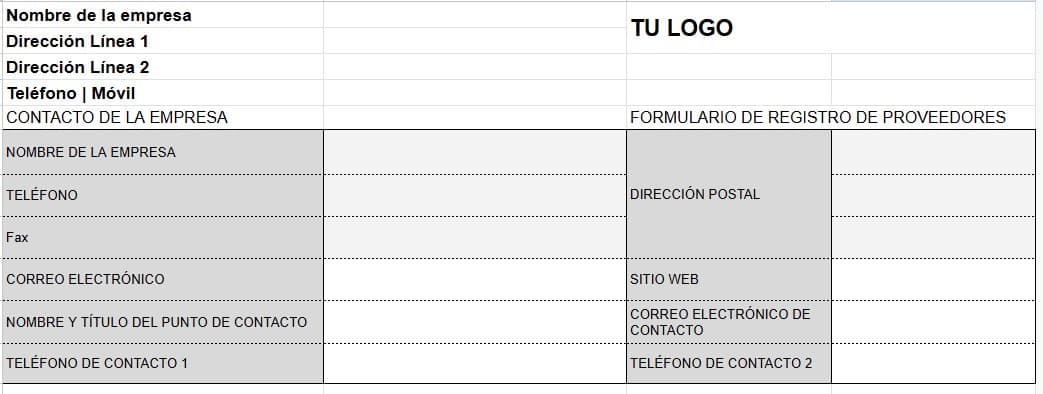 formulario registro proveedores