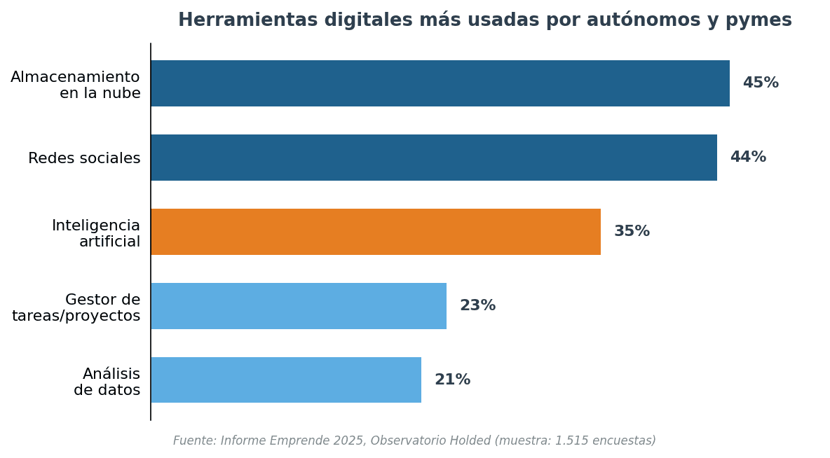 Grafico herramientas digitales pymes