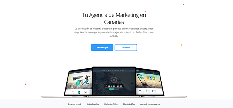 Ejemplo de diseño web seguro y profesional creado por Hawser