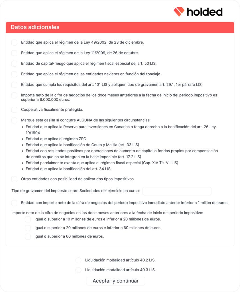 Datos adicionales modelo 202