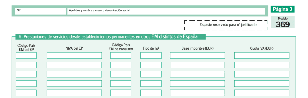 Campos de prestaciones desde establecimientos permanentes en otros estados miembros