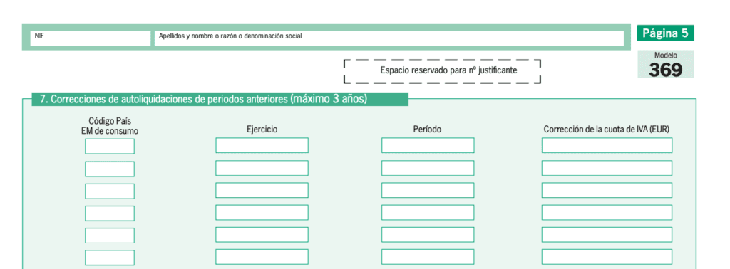 Ejemplo de corrección de cuota de IVA en el modelo 369