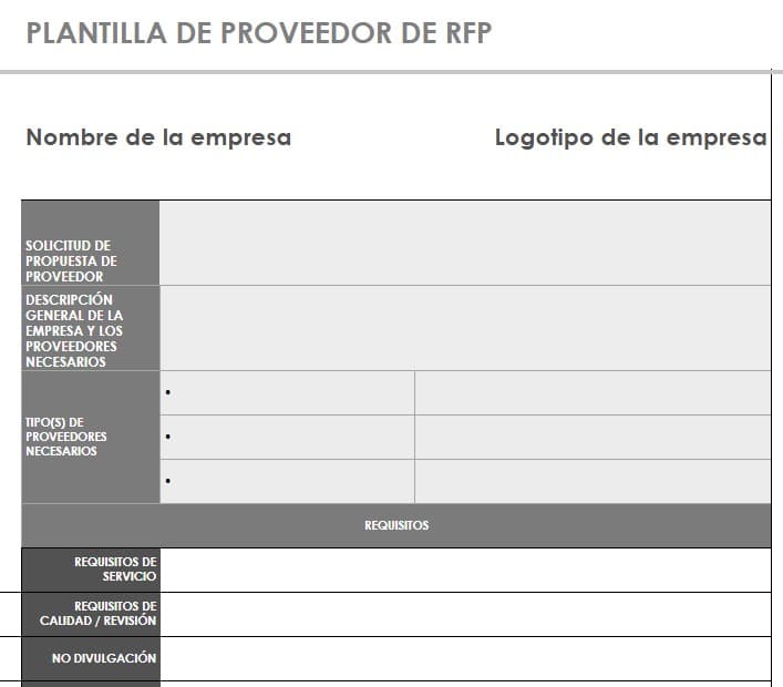 plantilla proveedor rfp