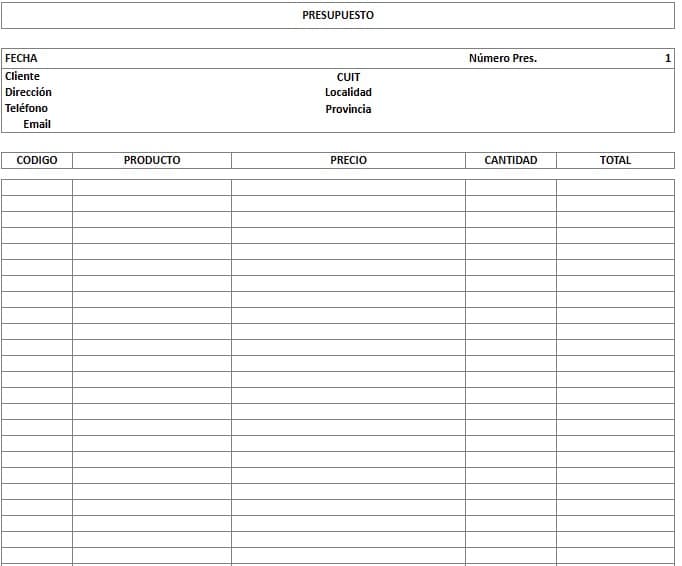 plantilla stock control cobros