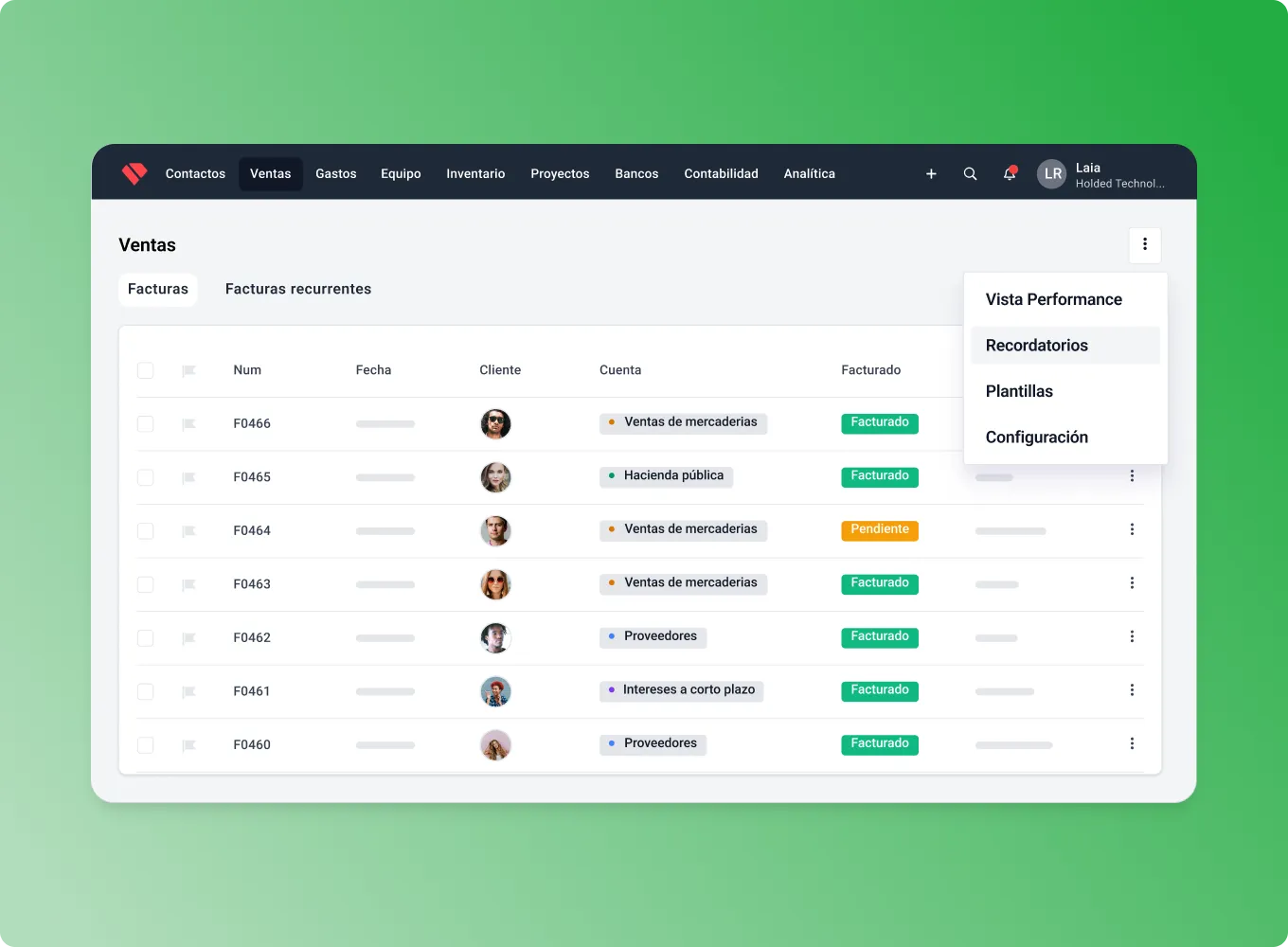 Recordatoris de factures