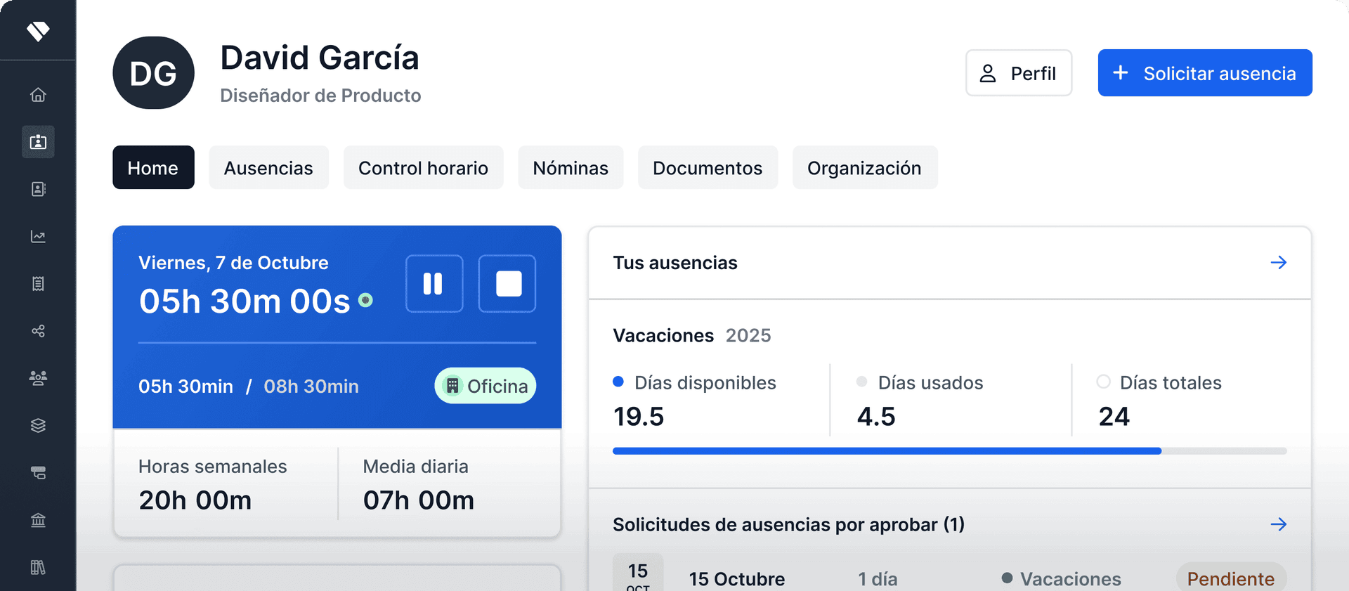 Holded HR management dashboard