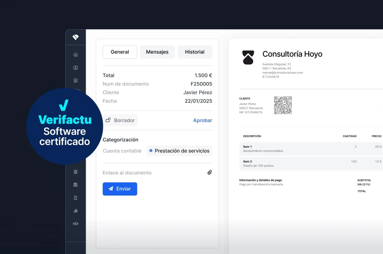 Factura certificada con Holded