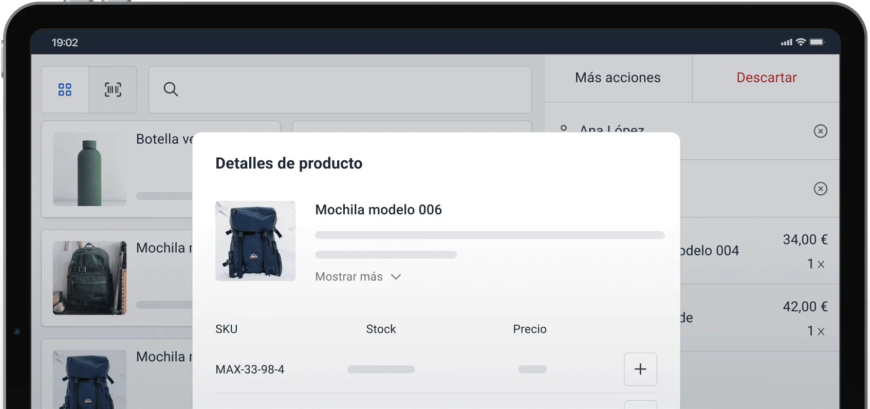 Holded POS dashboard