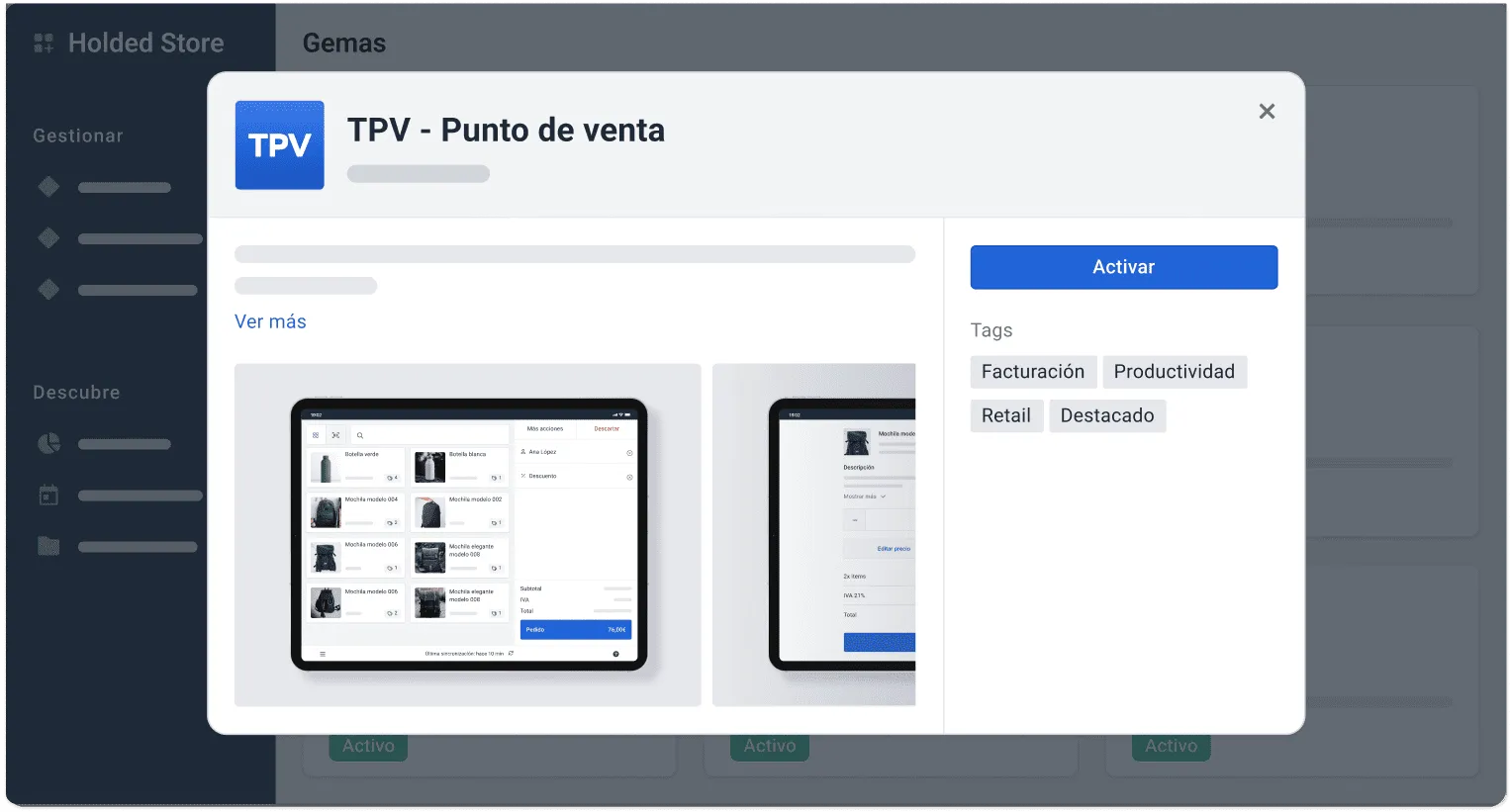 Activa la gemma TPV