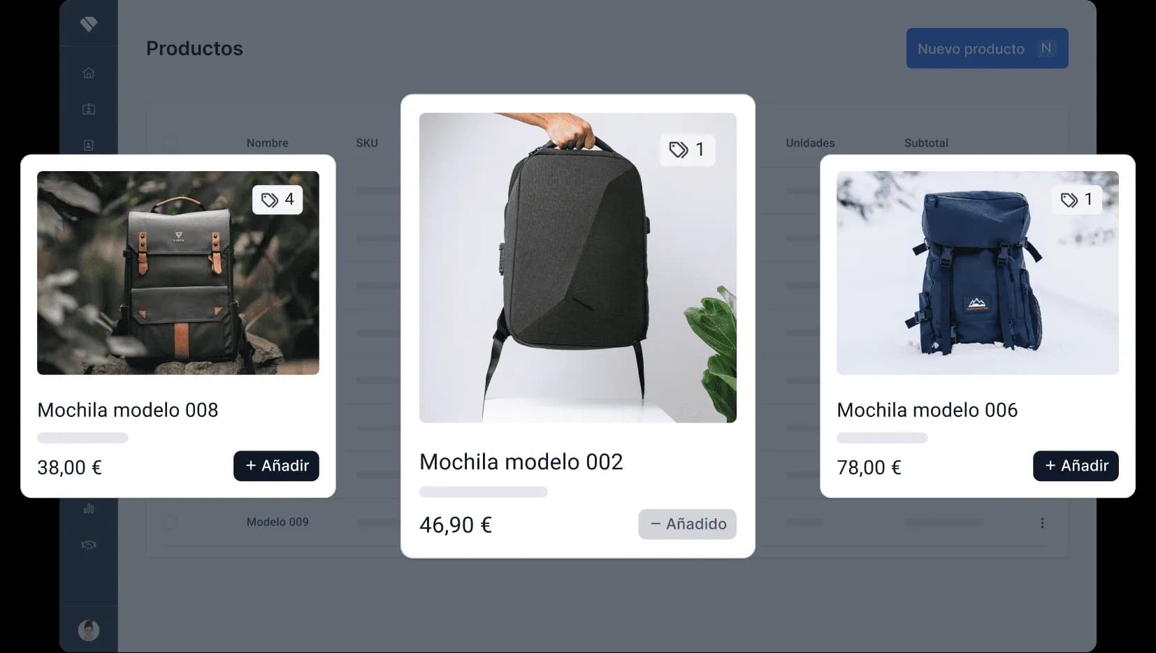 Afegeix els productes