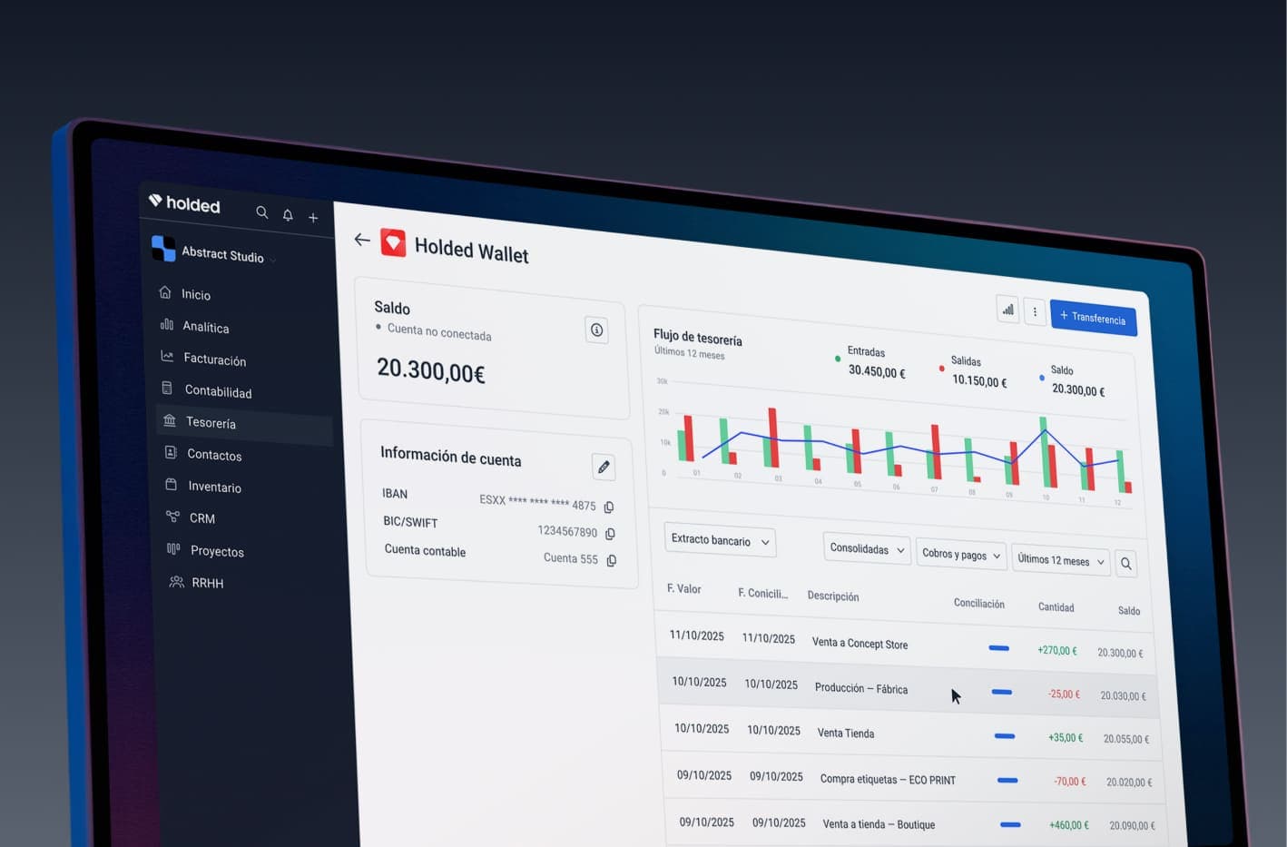 Holded Wallet integrated business account