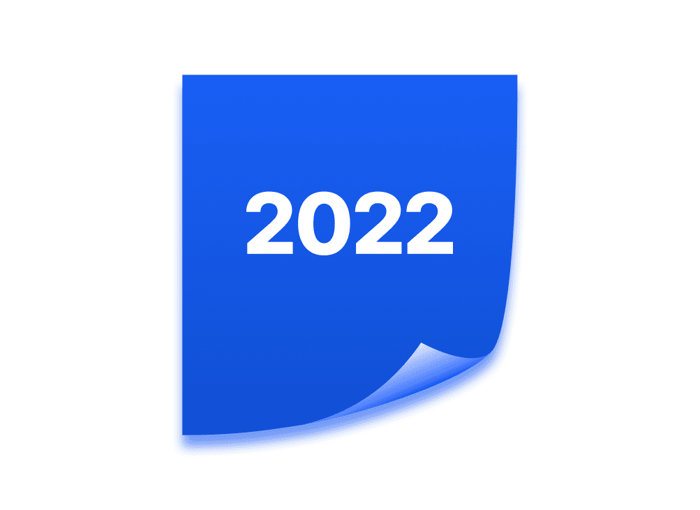 Imagen tipo 'post it' con el año 2022